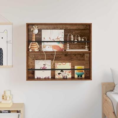 Tijdschrift Rek met plank Oudhout 80 x 12 x 70 cm Bewerkt hout