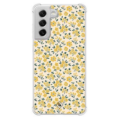 Samsung Galaxy S21 FE shockproof hoesje - Yellow garden Samsung Galaxy S21 FE shockproof hoesje - Yellow garden
