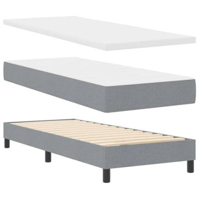 Boxspringbed met matras met matras Lichtgrijs 80 x 200 cm Stof