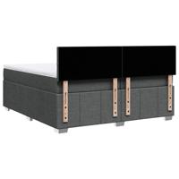Boxspring met matras stof donkergrijs 200x200 cm - thumbnail