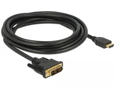 Delock 85585 HDMI naar DVI 18+1 kabel bidirectioneel 3 m