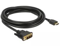 Delock 85585 HDMI-kabel DVI / HDMI Aansluitkabel DVI-D 18+1-polige stekker, HDMI-A-stekker 3 m Zwart Afgeschermd (drievoudig), Vergulde steekcontacten - thumbnail