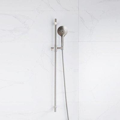 Fortifura Calvi glijstangset met ronde handdouche, metalen doucheslang Geborsteld RVS PVD (RVS) SW1413851/SW799447/SW706208