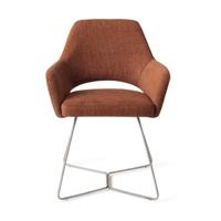 Jesper Home Eetkamerstoel 'Yanai' Beehive Steel, kleur Tuscan Terra - thumbnail