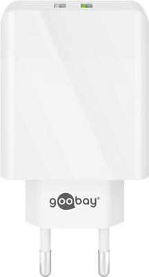 USB-A-adapter - USB-A-lader - 2 poorts - Quick charge 3.0 - 3000mA - 28 Watt - Wit