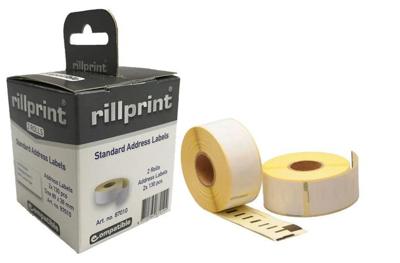 Rillprint Dymo Compatible Label 99012 36x89mm adres wit 2 rollen