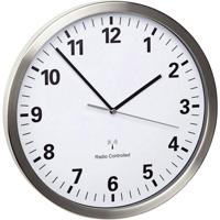 TFA Dostmann 60.3523.02 Wandklok Zendergestuurd 30.5 cm x 43 mm RVS Slepend uurwerk (geluidsloos), Energiebesparingsfunctie - thumbnail