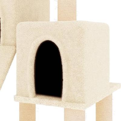 VidaXL Kattenmeubel met sisal krabpalen 82 cm crèmekleurig VidaXL Kattenmeubel met sisal krabpalen 82 cm crèmekleurig