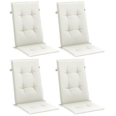 VidaXL Stoelkussens 4 st hoge rug 120x50x4 cm stof gemêleerd crème VidaXL Stoelkussens 4 st hoge rug 120x50x4 cm stof gemêleerd crème