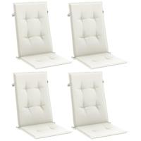 VidaXL Stoelkussens 4 st hoge rug 120x50x4 cm stof gemêleerd crème - thumbnail