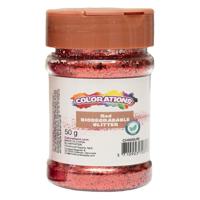 Colorations - biologisch afbreekbare glitter rood - 50g - thumbnail
