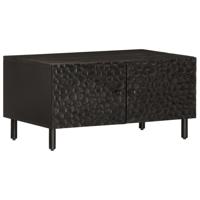 Salontafel 80x50x40 cm massief mangohout zwart - thumbnail