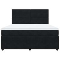 Boxspring met matras fluweel zwart 180x200 cm - thumbnail