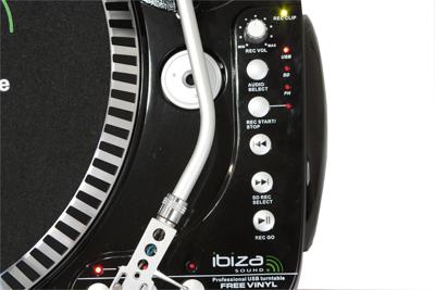 Ibiza Sound FREEVINYL Draaitafel (dj) met riemaandrijving Zwart