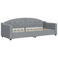 Slaapbank met matras 90x190 cm stof lichtgrijs - thumbnail