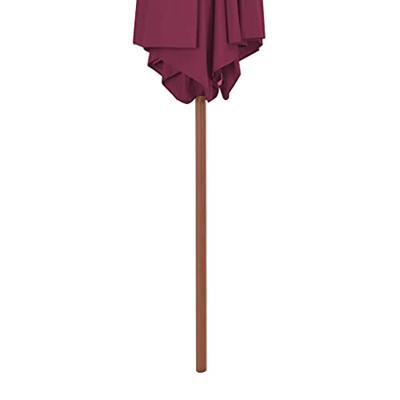 VidaXL Parasol met houten paal 270 cm bordeauxrood