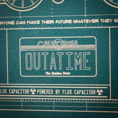 Back To The Future Art Print Time Machine Blueprint Limited Edition 42 x 30 cm - thumbnail