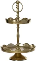 Decoris etagere aluminium 2-laags 20x35cm goud - thumbnail