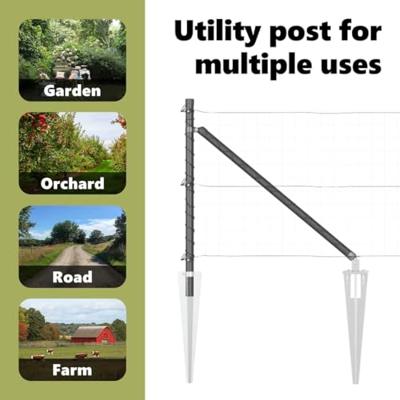 VidaXL Afrasteringspaal 7 pcs grijs staal