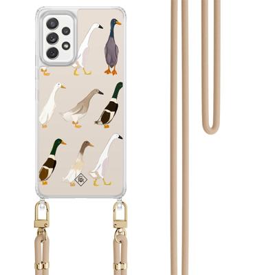 Samsung Galaxy A52(s) hoesje met beige koord - Duck life