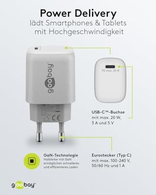 Goobay USB-C snellader | 20W | wit | Power Delivery - 9550190