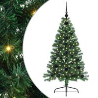 VidaXL Kunstmatig voorverlicht kerstboom met 150 led groen 120 cm pvc - thumbnail