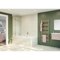 Crosswater Optix 10 Badwand - 90x150cm - 2-delig - links - 180graden - geborsteld messing OXBDHFC0900L - thumbnail