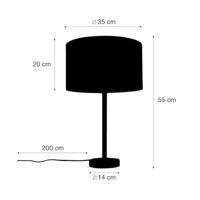 QAZQA Klassieke tafellamp messing met kap wit 35 cm - Simplo - thumbnail