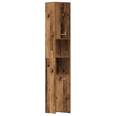 4-delige Badkamermeubelset bewerkt hout oud houtkleurig