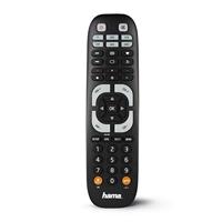Hama 00040074 IR Draadloos Druk op de knoppen Zwarte Afstandsbediening - Afstandsbediening (DVD/Blu-ray, STB, TV, VCR, IR Draadloos, Druk op de knoppen, Zwart) - thumbnail