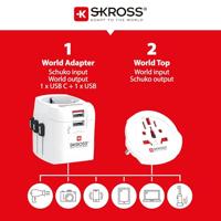 Skross 1302470 Reisstekker Pro Light USB (2xA) -World - thumbnail