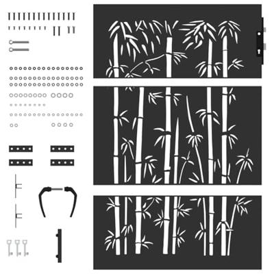 Tuinpoort met slot Zwart 105 x 150 cm Poedergecoat staal