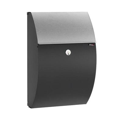 Brievenbus Allux 7000 zwart met RVS klep