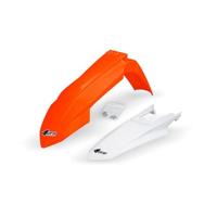 UFO PLAST spatbordset mudguard set ufo ktm oem orange/ white - thumbnail