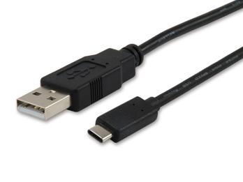 Equip 12888107 USB-kabel 1 m USB A USB C zwart - USB-kabel (1 m, USB A, USB C, 2.0, stekker/stekker, aansluiting)