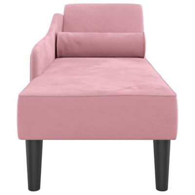Chaise longue met kussens fluweel roze Chaise longue met kussens fluweel roze