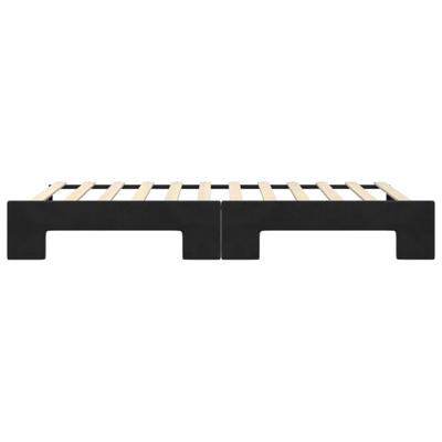 Slaapbank met onderschuifbed 80x200 cm fluweel zwart