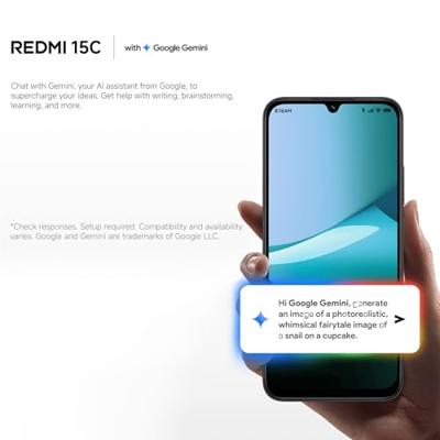 Xiaomi Redmi 15C Smartphone 4 + 128 GB, Ment Verde, 6,9 inch display 120 Hz, MediaTek Helio G81-Ultr, 50 MP fotocamera, 6000 mAh, opgeladen batterij niet inbegrepen