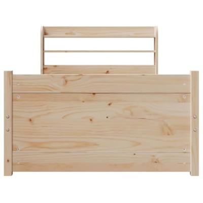 Bedframe met hoofdbord massief grenenhout 90x190 cm