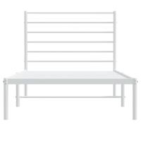 Bedframe met hoofdbord metaal wit 107x203 cm - thumbnail