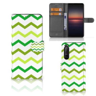 Sony Xperia 1 II | Telefoon Hoesje | Zigzag Groen Sony Xperia 1 II | Telefoon Hoesje | Zigzag Groen