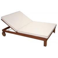 Houten 2 persoons ligbed met kussen 200 x 120 cm - thumbnail