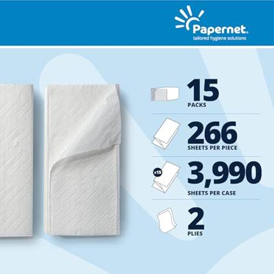 Papernet papieren handdoeken Special, V-vouw, 2-laags, 15 x 266 vellen, wit