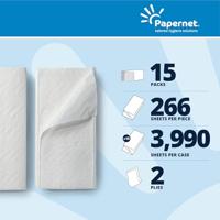 Papernet papieren handdoeken Special, V-vouw, 2-laags, 15 x 266 vellen, wit - thumbnail