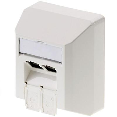 Telegärtner 100023002 Netwerkdoos Opbouw (op muur) CAT 6A 2 poorten Alpine-wit