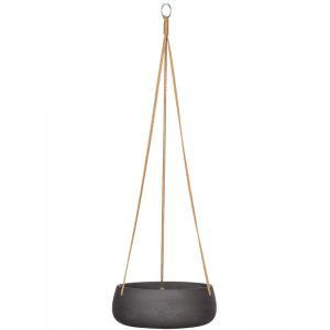 Rough Eco-line hangende bloempot S 24x9 cm Eileen zwart Rough Eco-line hangende bloempot S 24x9 cm Eileen zwart