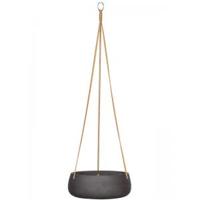 Rough Eco-line hangende bloempot S 24x9 cm Eileen zwart - thumbnail