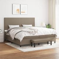Boxspring met matras stof taupe 200x200 cm - thumbnail