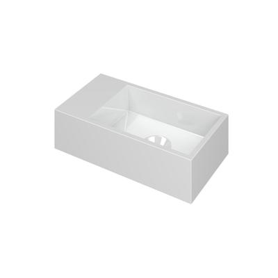 INK Versus Fontein - 36x18x9cm - wasbak rechts - 0 kraangaten - polystone wit glans 3404100