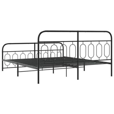 Bedframe met hoofd- en voeteneinde metaal zwart 183x213 cm